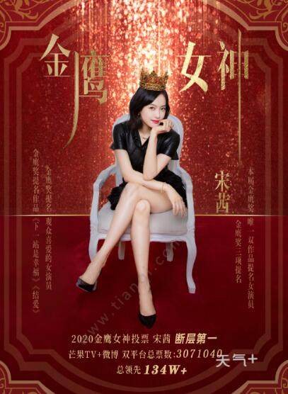 谭松韵获556223票,宋茜获414756票(谭松韵获奖合集)