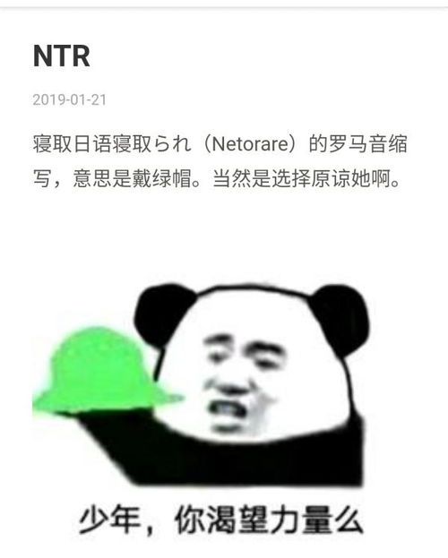 网络用语ntr这是什么意思? Ntr是什么意思网络用语
