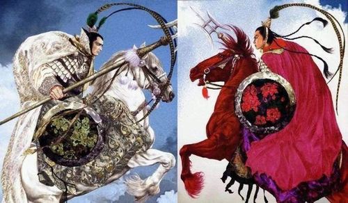 郭盛穿白衣的郭盛和穿红衣的吕方都在使方天画戟比赛,谁知过了一